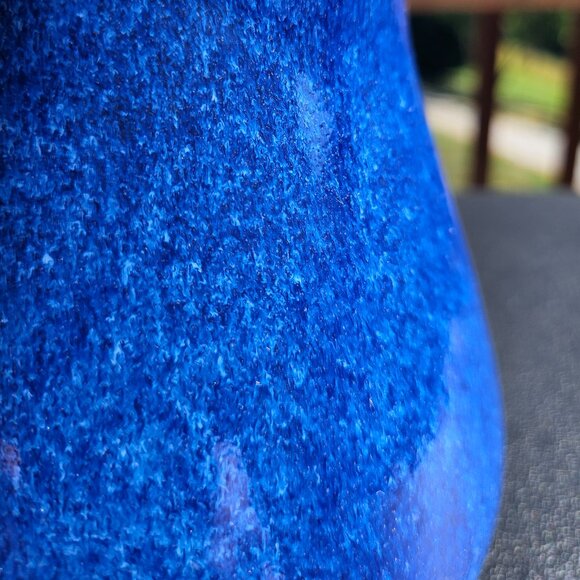 Vintage 2003 Pigeon River Pottery Handmade Blue Marble Glazed 7 Inch Pitcher - Picture 6 of 16